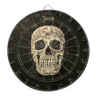Gothic Human Skull Texture Black and Beige Grunge