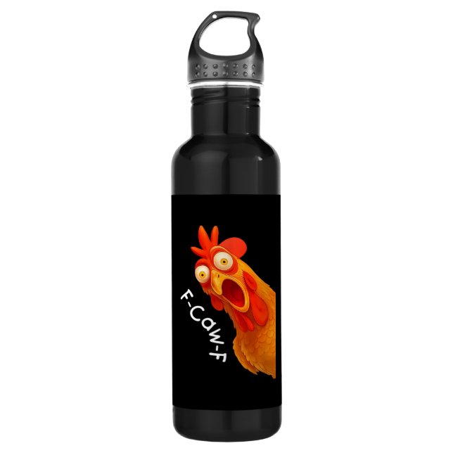 Gothic Humor Funny F Caw F Crow Design Edelstahlflasche (Vorderseite)