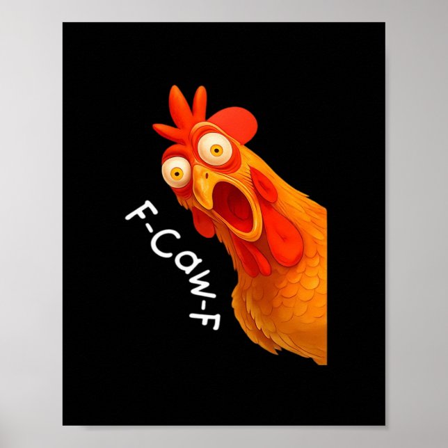 Gothic Humor Funny F Caw F Crow Design Poster (Vorne)