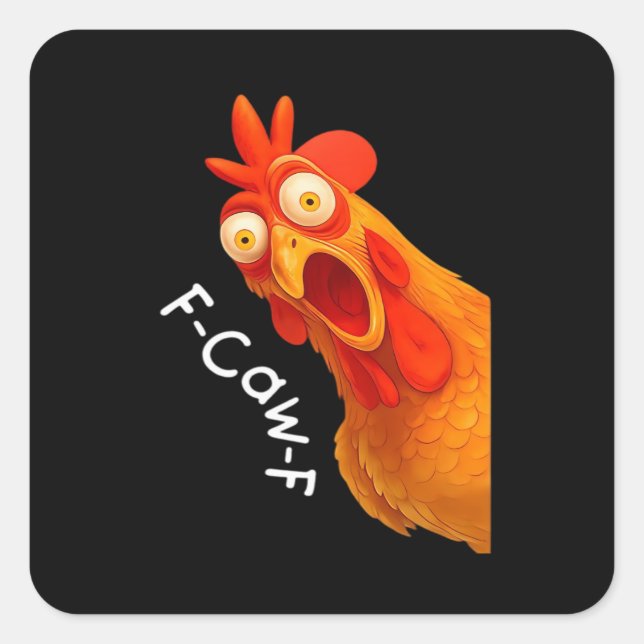 Gothic Humor Funny F Caw F Crow Design Quadratischer Aufkleber (Vorderseite)