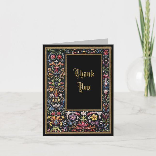 Gothic Illumined Manuskript Danke Karte (Vorderseite)