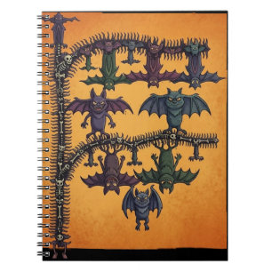 Gothic ineinandergreifende Fledermäuse Halloween-N Notizblock