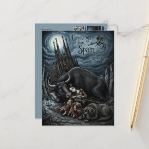 Gothic Inspirierte Grüße aus Spanien Postkarte