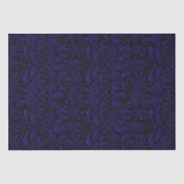 Gothic Jacquard Wirbel Decoupage - Dunkel Lila Seidenpapier (Vorderseite)