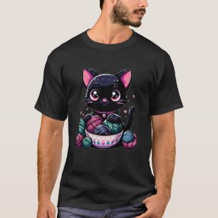 Gothic Katze isst japanisches Essen Ramen-Nudel Ka T-Shirt