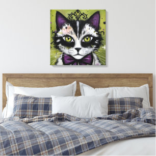 Gothic Katze Leinwanddruck