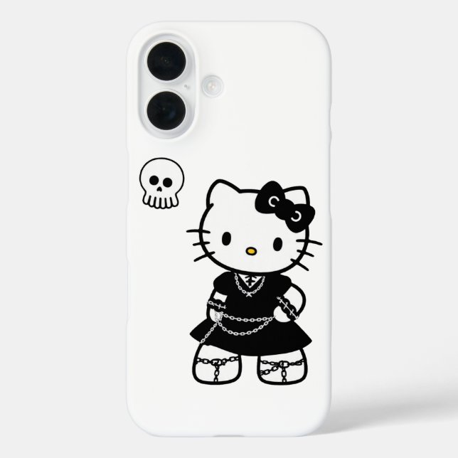 Gothic Kawaii Kitty – Emo Aesthetic iPhone / iPad  iPhone 16 Hülle (Rückseite)