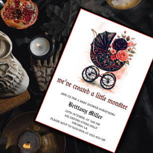 Gothic Kinderwagen Halloween Baby Shower Einladung