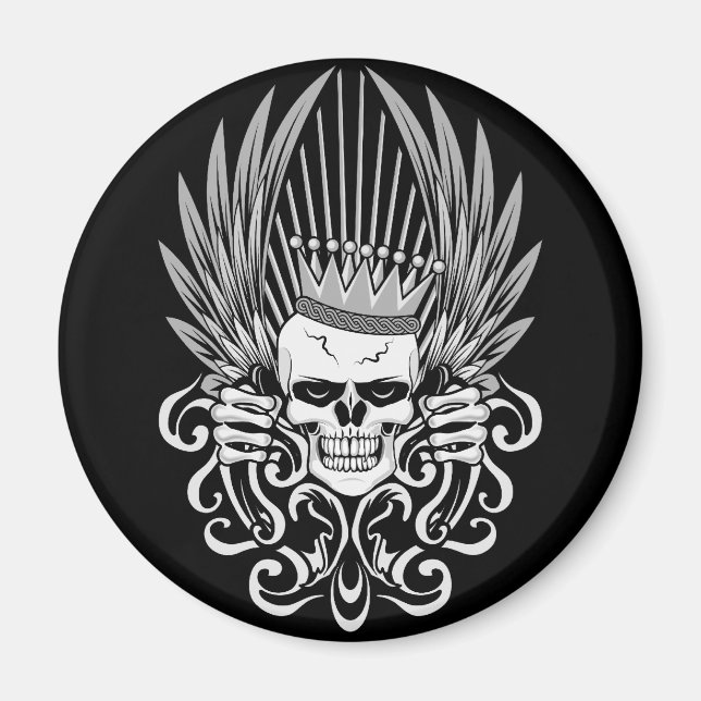Gothic King Skull Magnet (Vorne)