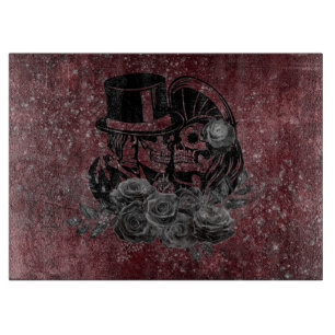 Gothic Kissing Skulls Couple und Blut rot ewigen Schneidebrett