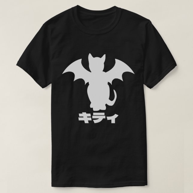 GOTHIC KITTY BAT CAT JAPANESISCHES SHIRT (Design vorne)
