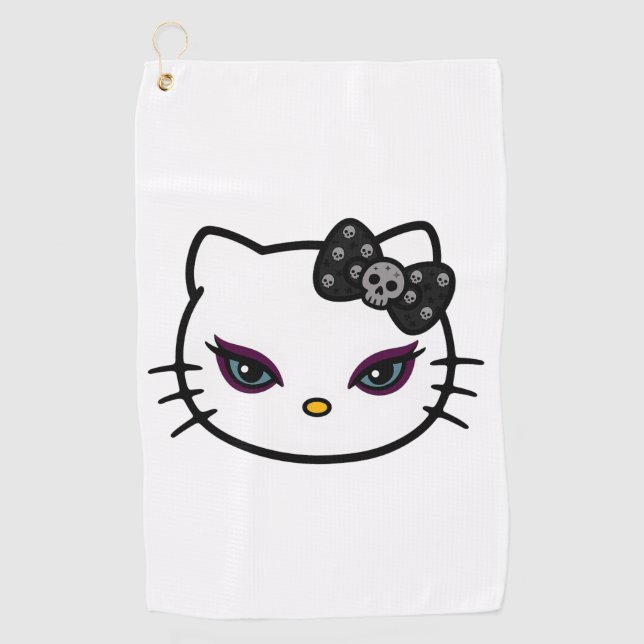 Gothic Kitty Golfhandtuch (Vorderseite)