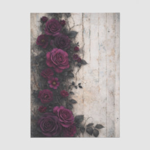 Gothic Kletternd Burgunder Rosen FE2L Decoupage Seidenpapier