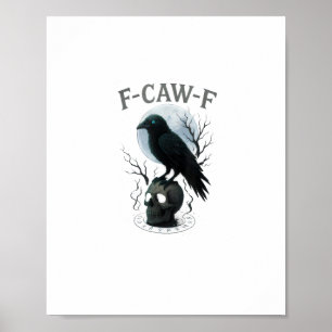 Gothic Krähe F Krächzen F Rabe Totenkopf Halloween Poster