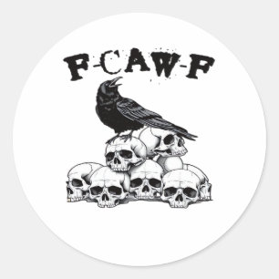 Gothic Krähe F Krächzen F Rabe Totenkopf Halloween Runder Aufkleber