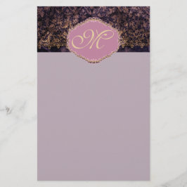 Gothic Lace Custom Monogram Stationery Briefpapier