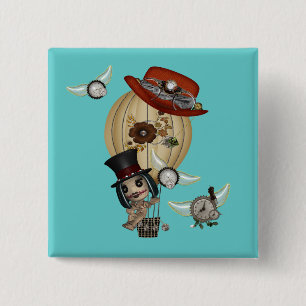 gothic laveau heißluftballon steampunk kunst button
