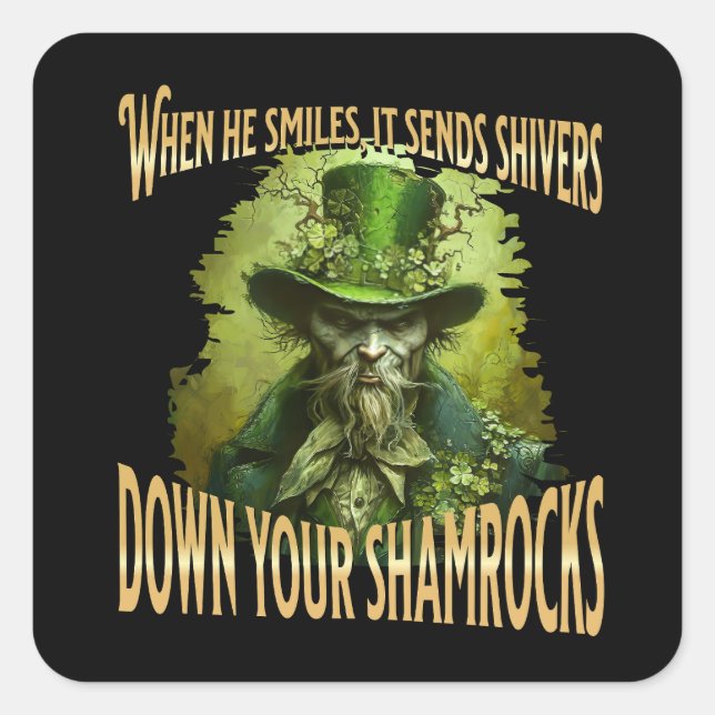 Gothic Leprechaun Quadratischer Aufkleber (Vorderseite)