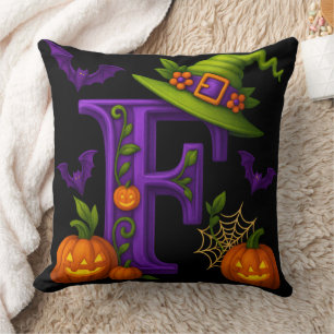 Gothic Letter F Personalisiertes Drehkissen Kissen