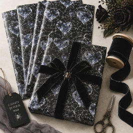 Gothic Liebe Spooky Spider Web mit Herz Geschenkpapier