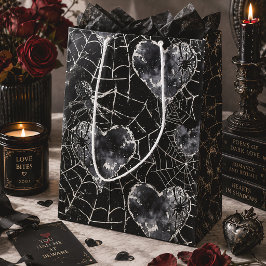 Gothic Liebe Spooky Spider Web mit Herz Mittlere Geschenktüte