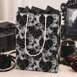 Gothic Liebe Spooky Spider Web mit Herz Mittlere Geschenktüte