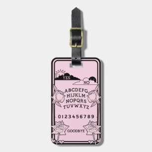 Gothic Light Pink Black Floral Spirit Board Gepäckanhänger