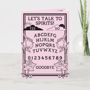 Gothic Light Pink Black Floral Spirit Board Karte