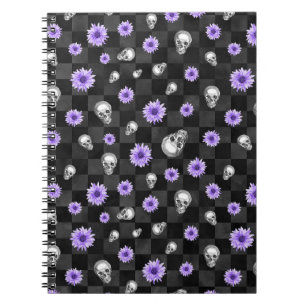 Gothic Lila Blumen Notizbuch Notizblock