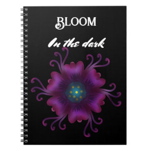 Gothic Lila-Blüten-Dunkle-Flora-Botanik Notizblock