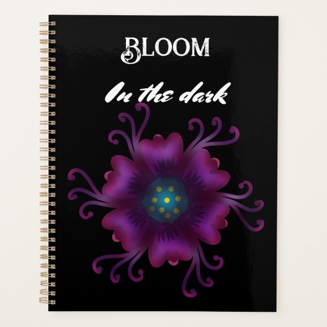 Gothic Lila-Blüten-Dunkle-Flora-Botanik  Planer (Vorderseite)
