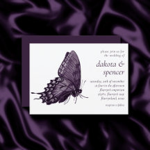 Gothic Lila Butterfly | Moderne dunkle Hochzeit