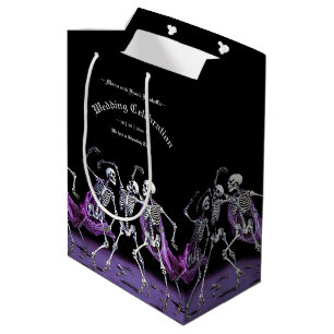 Gothic Lila Dancing Skeletons Gastgeschenk Hochzei Mittlere Geschenktüte