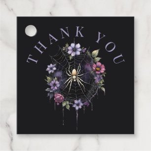 Gothic Lila Floral Spiderweb Vielen Dank Geschenkanhänger