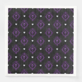 GOTHIC LILA HALLOWEEN SKULLS SERVIETTE