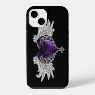 Gothic Lila Herz mit Engelsflügeln iPhone Hülle