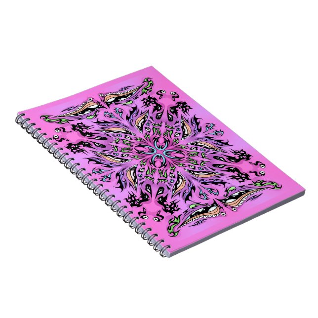 Gothic Lila Mandala Notebook Notizblock (Rechte Seite)