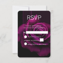 Gothic Lila-Rote Rose Blume Wedding RSVP