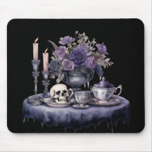 GOTHIC LILA TEA SERVICE MIT VASE of BLUME