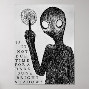 Gothic Line Art Original Design Dunkle Schatten Poster