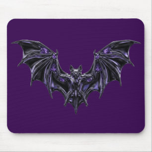 Gothic Liquid Metal Fledermaus Purple Crystal Vamp Mousepad