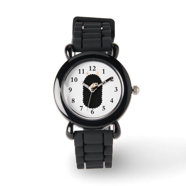 Gothic Llama Emoji Armbanduhr (Vorderseite)