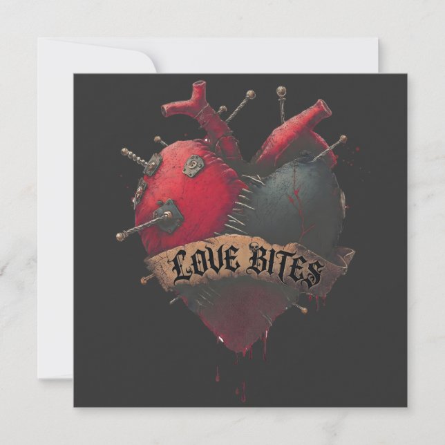Gothic "Love Bites" Anatomische Herz-Illustration (Vorderseite)