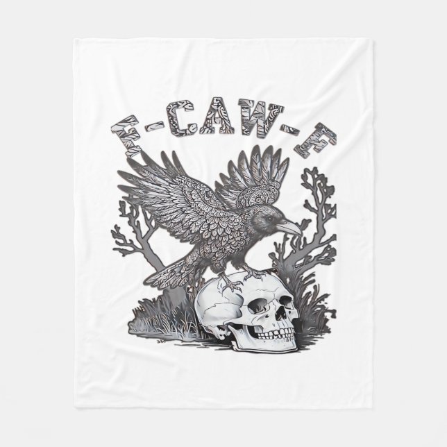 Gothic Lustiger F-Caw-F Humor Krähe Essential Retr Fleecedecke (Vorderseite)