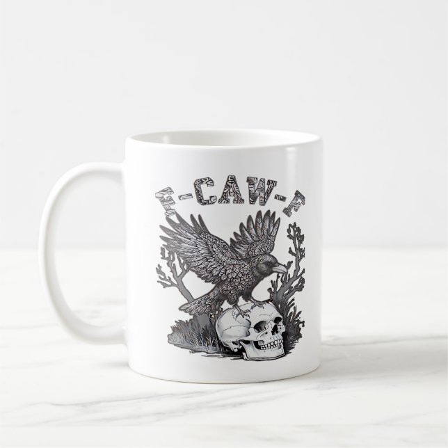 Gothic Lustiger F-Caw-F Humor Krähe Essential Retr Kaffeetasse (Links)