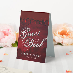 Gothic Luxe Black and Blood Red Guest Book Tischaufsteller