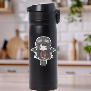 Gothic Mädchen Pilot Flügel Cutie Personalisierte  Aufkleber