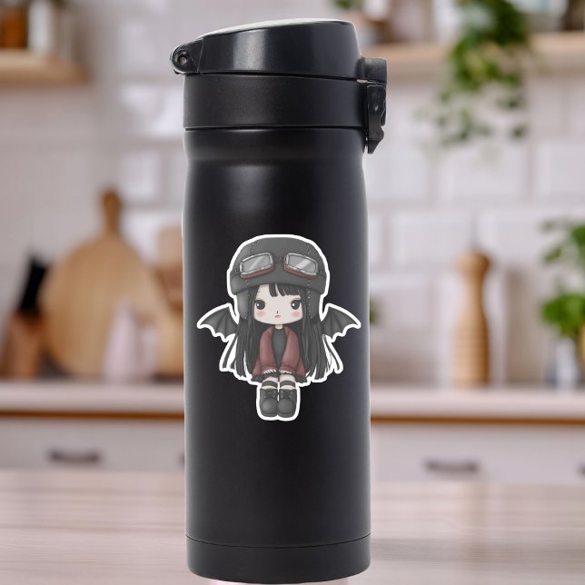 Gothic Mädchen Pilot Flügel Cutie Personalisierte  Aufkleber (Von Creator hochgeladen)
