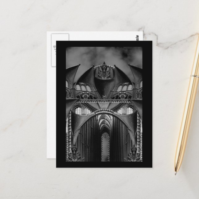 Gothic Mansion Postkarte (Vorderseite/Rückseite Beispiel)