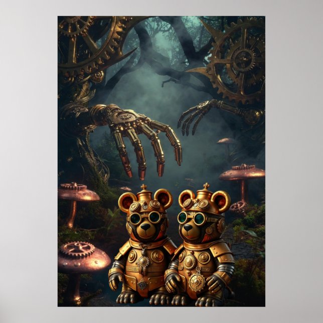 Gothic Mechanical Dark Forest Steampunk Gummy Bear Poster (Vorne)
